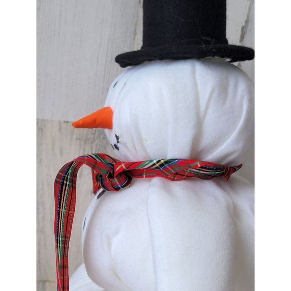 Plush snowman top hat scarf home decor xmas figure - Picture 9 of 10